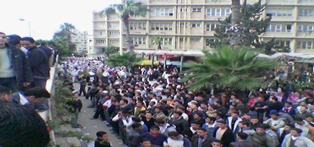 Demonstrations objecting to the arrest of 8 MB students in Zagazig’s Faculty of Engineering.